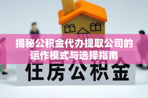 堆龙德庆揭秘公积金代办提取公司的运作模式与选择指南