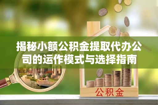 堆龙德庆揭秘小额公积金提取代办公司的运作模式与选择指南